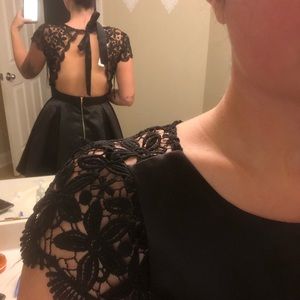 Backless formal black dress